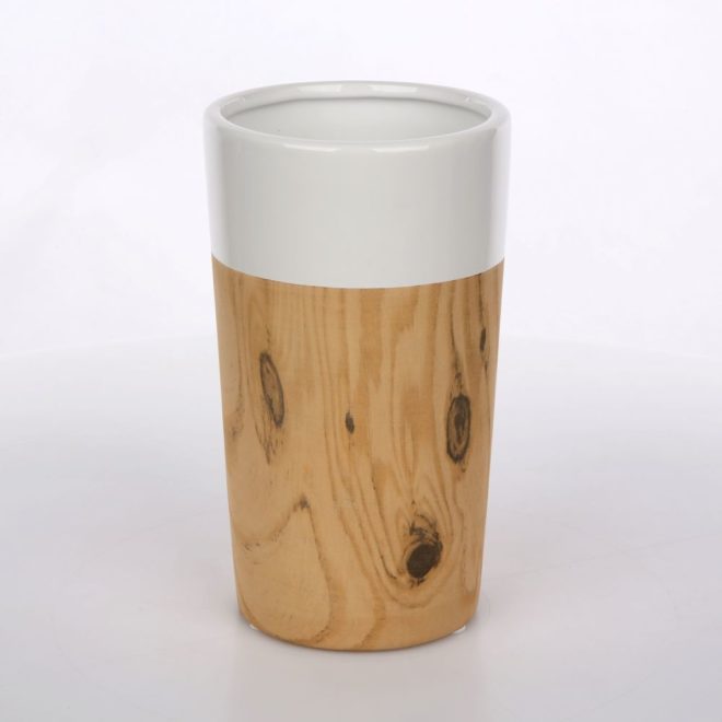 ALTOM Wazon stożkowy porcelanowy dek.drewno 12,5×20,5