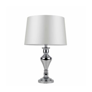Lampa stołowa nocna Karma chrom/biały 58×40 cm