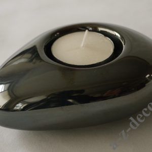 A-Z DECOR Świecznik ceramiczny szary 12cm