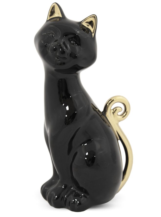 ART-POL Figurka kot czarno-złoty