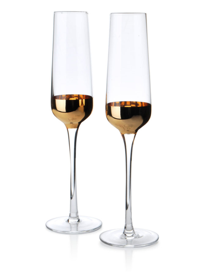 MIRELLA GOLD Kpl.2 kieliszków do szampana 190ml