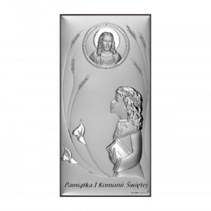 Obrazek srebrny Pamiątka Pierwszej Komunii Świętej