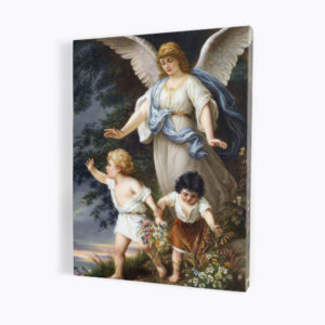 OBRAZ RELIGIJNY ANIOŁ STRÓŻ Z DZIEĆMI 50×70