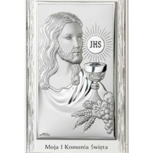 Obrazek srebrny Pamiątka Pierwszej Komunii Świętej
