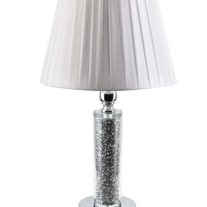 CHANTAL Lampa srebrna z białym kloszem  H:51cm